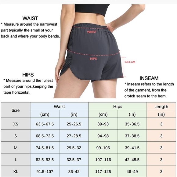 Women's 3"/4"/7" Running Shorts Gym Athletic Quick-Dry Shorts with Pockets - Picture 6 of 7